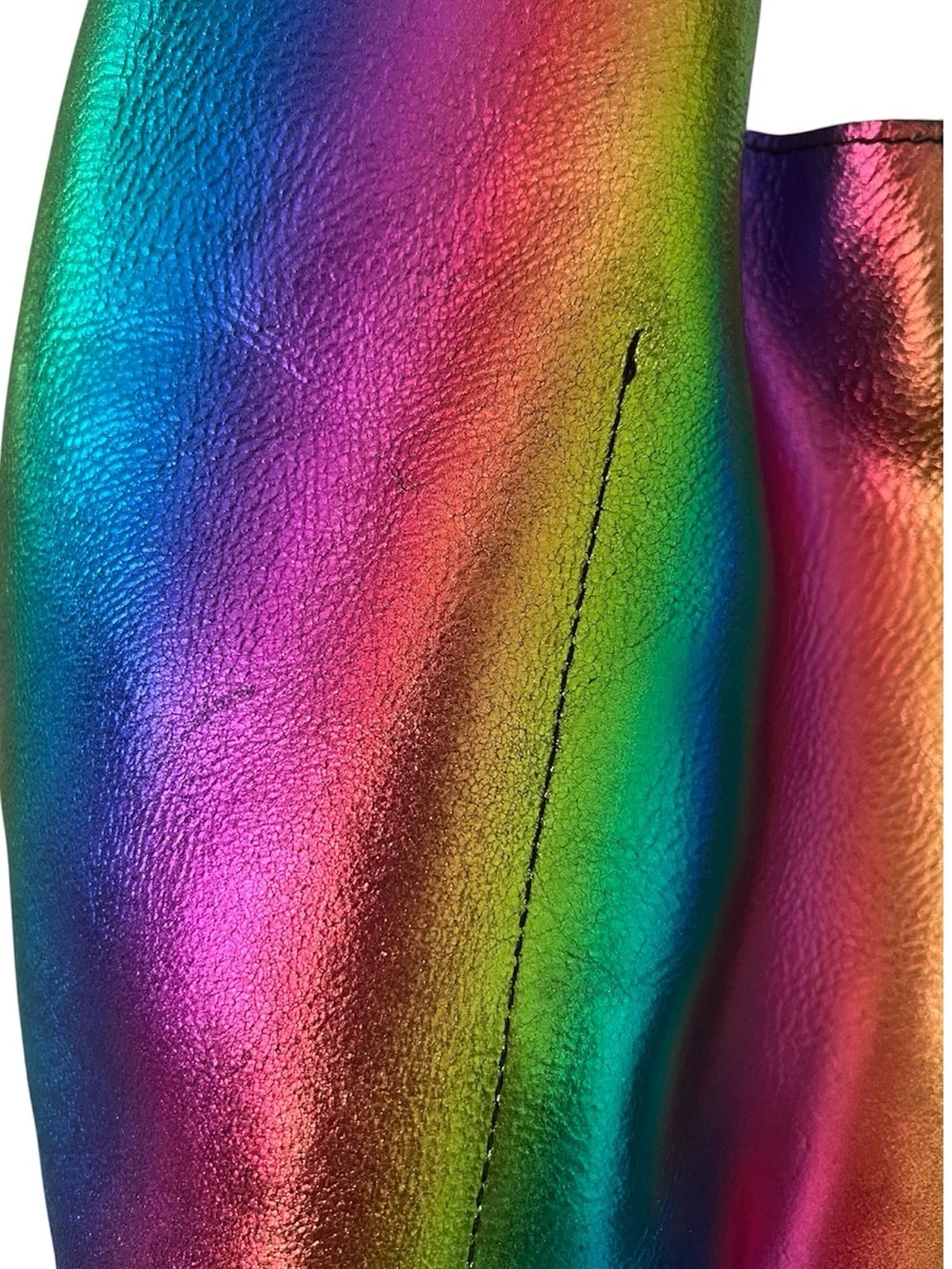 Sharif Rainbow Pearlized Leather Hobo Bag New with Tag